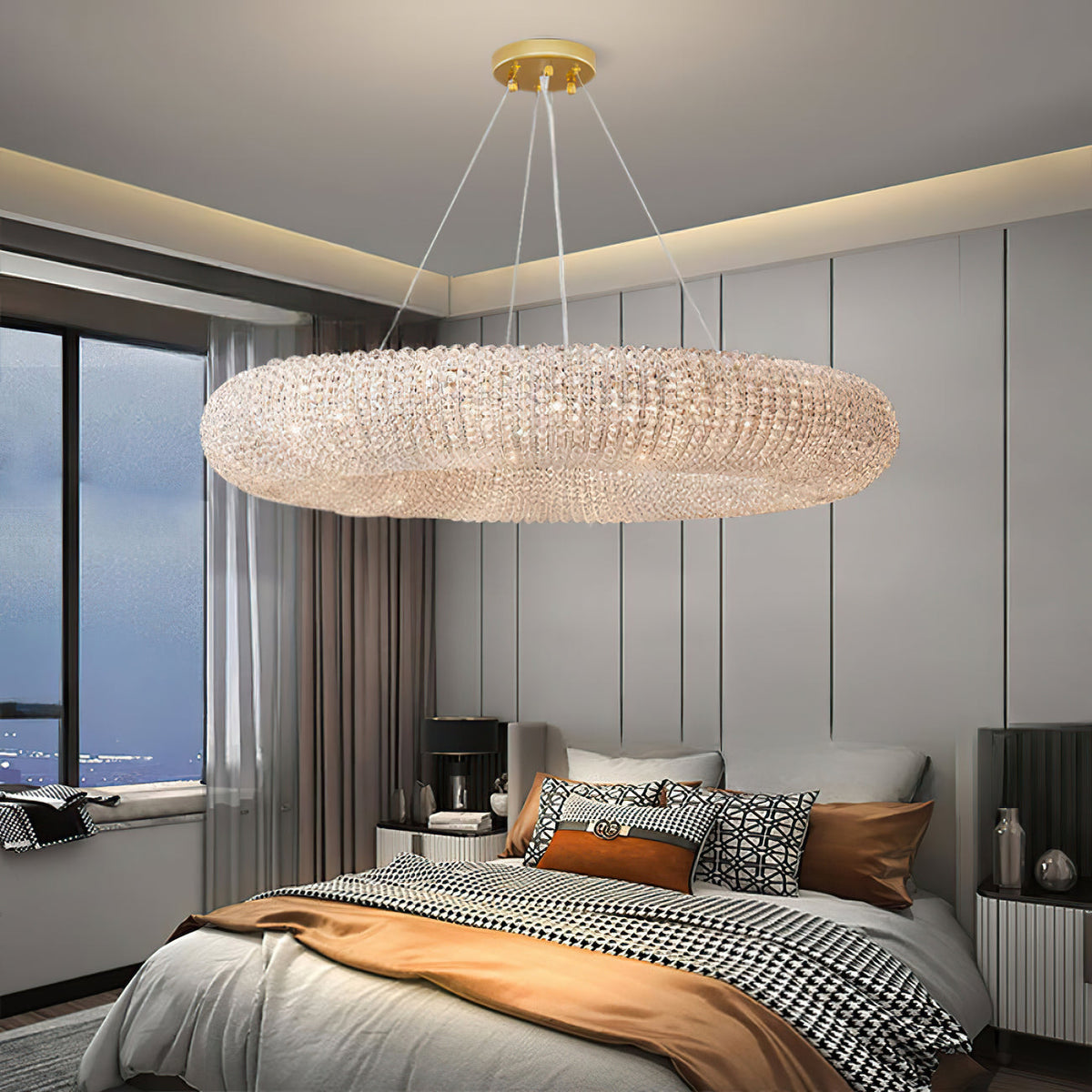 Halo Luminous Crystal Round Chandelier 32"