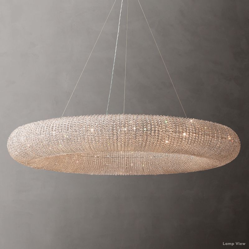 Halo Luminous Crystal Round Chandelier 72"