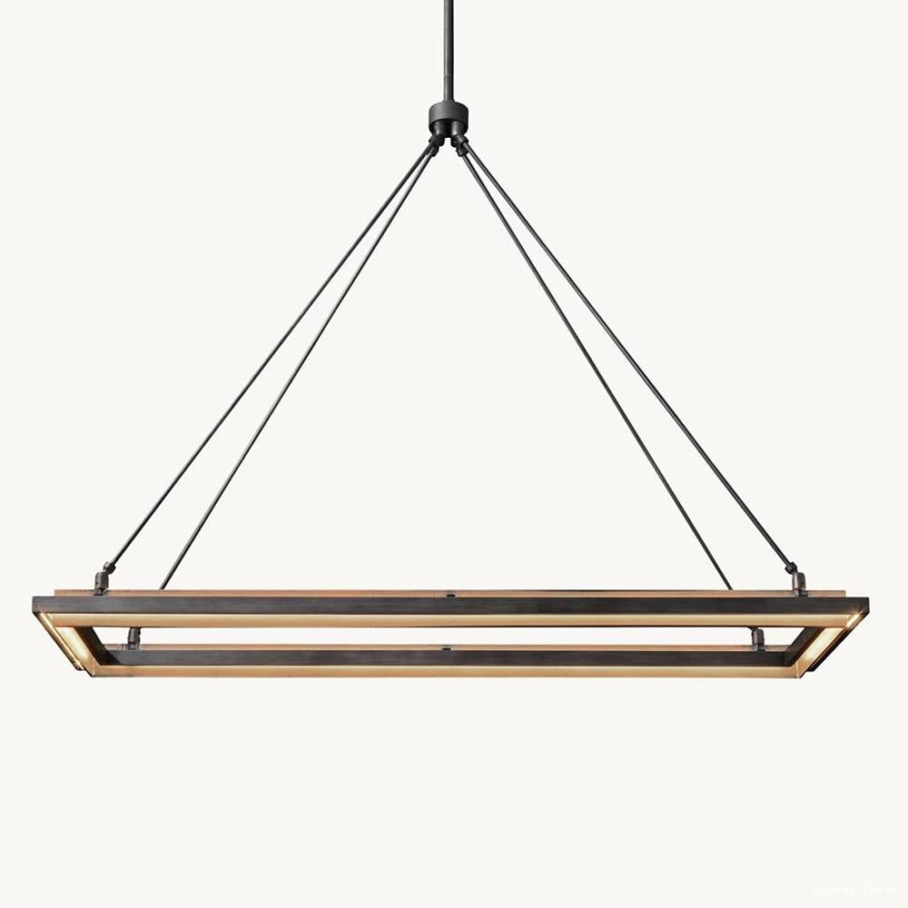 Peralta Forged Iron Rectangular Chandelier 48"