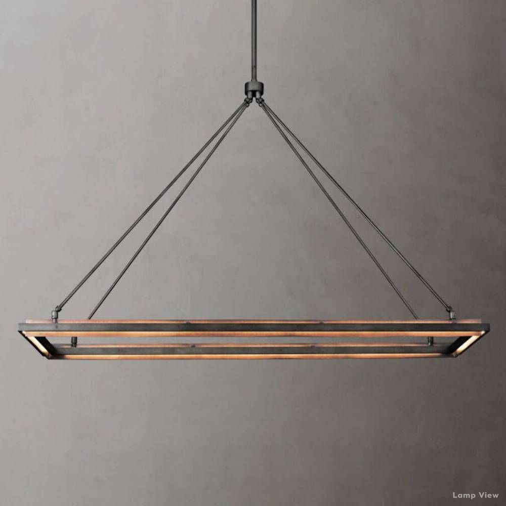 Peralta Forged Iron Rectangular Chandelier 48"