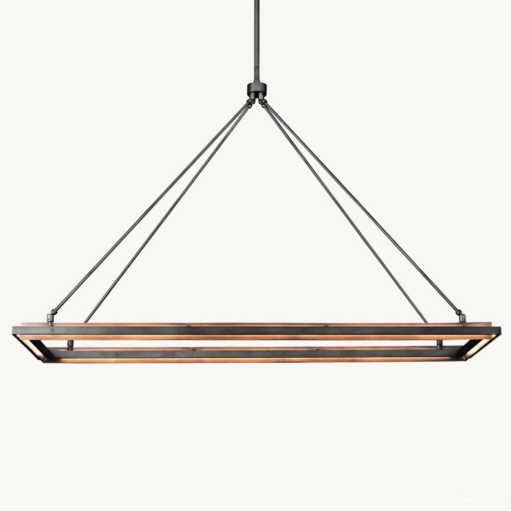 Peralta Forged Iron Rectangular Chandelier 62"
