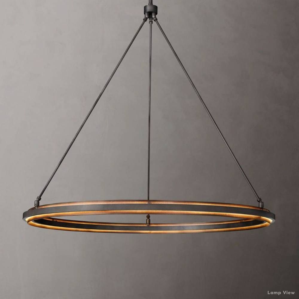Peralta Forged Iron Round Chandelier 60"