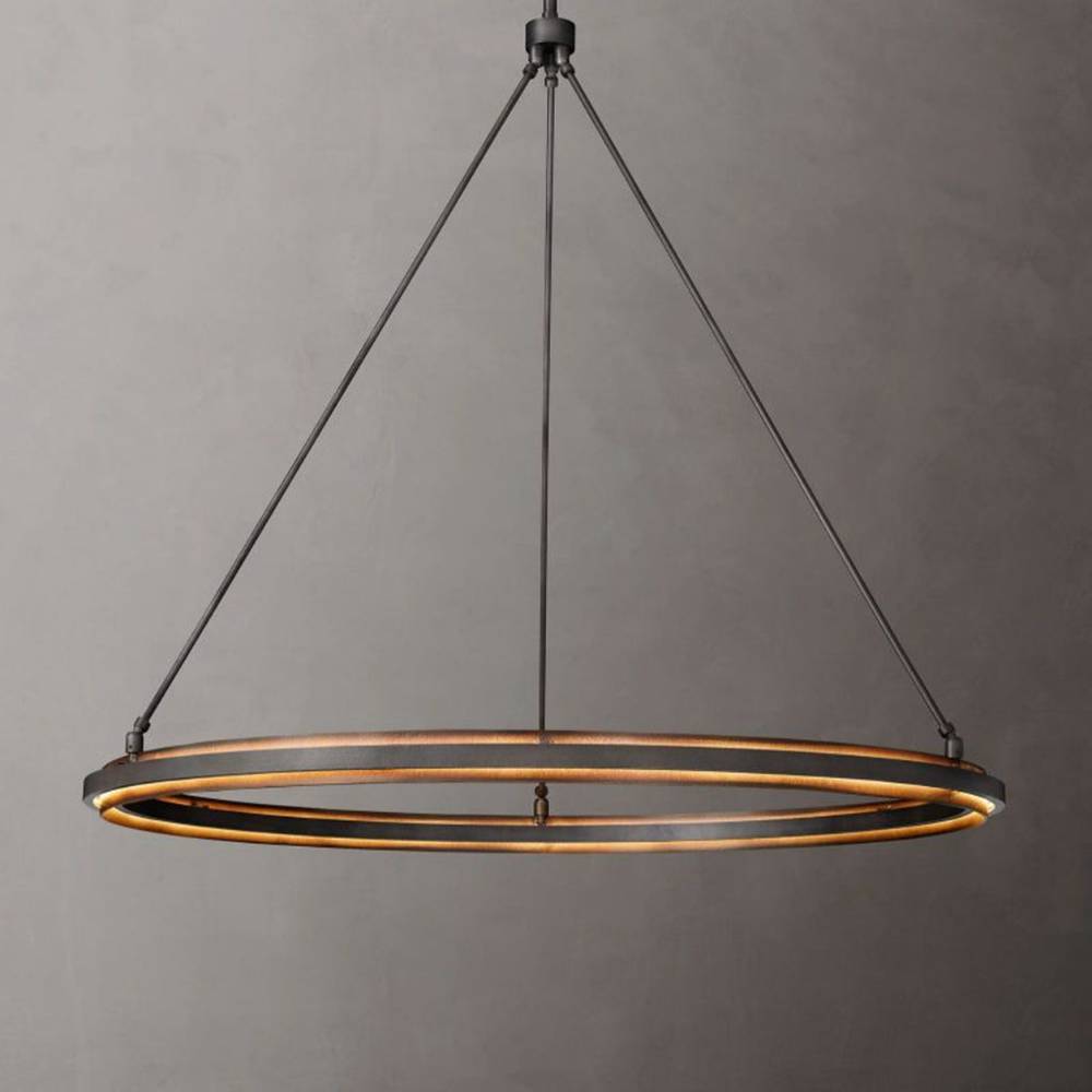 Peralta Forged Iron Round Chandelier 48"