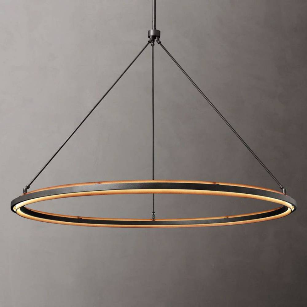 Peralta Forged Iron Round Chandelier 60"