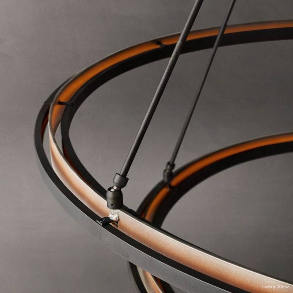 Peralta Forged Iron Two-Tier Round Chandelier 60"