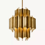 Cathedral Undulating Brass Round Chandelier 24"
