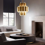 Cathedral Undulating Brass Round Chandelier 24"