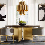 Cathedral Undulating Brass Round Chandelier 24"