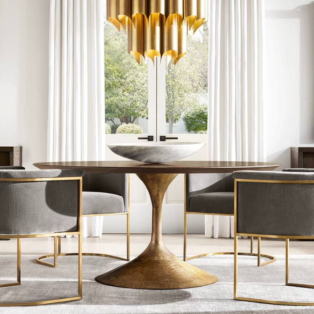 Cathedral Undulating Brass Round Chandelier 24"