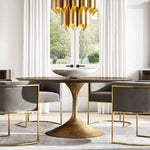 Cathedral Undulating Brass Round Chandelier 24"