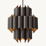 Cathedral Undulating Brass Round Chandelier 24"