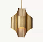 Cathedral Undulating Brass Pendant Light