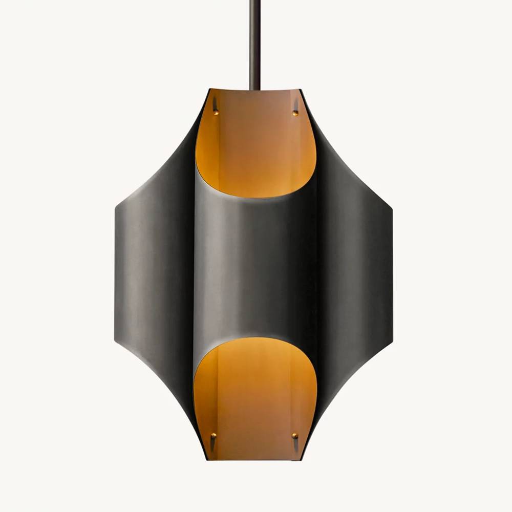 Cathedral Undulating Brass Pendant Light
