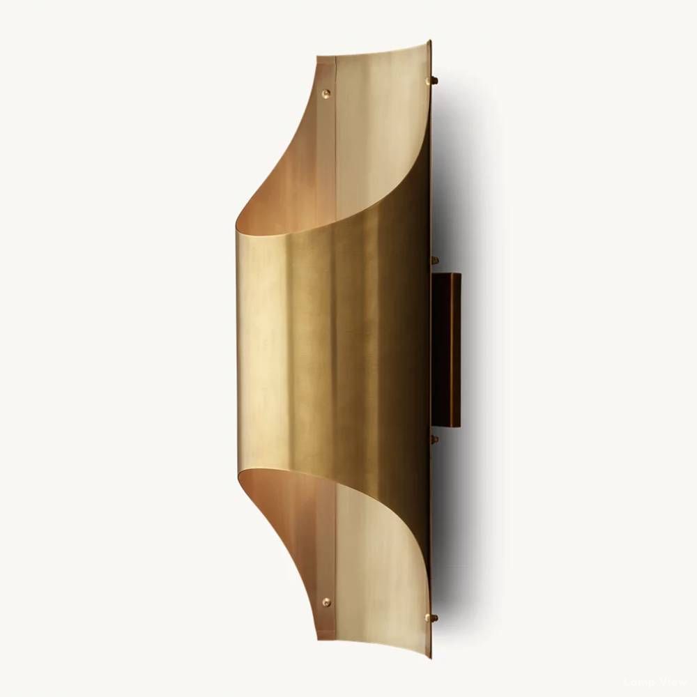 Cathedral Undulating Brass Wall Sconce