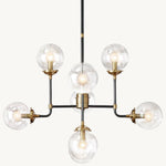 Bistro Node Globe Glass Chandelier 34"