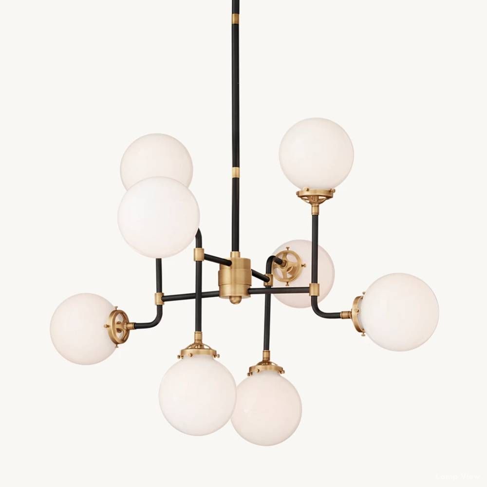 Bistro Node Globe Glass Chandelier 34"