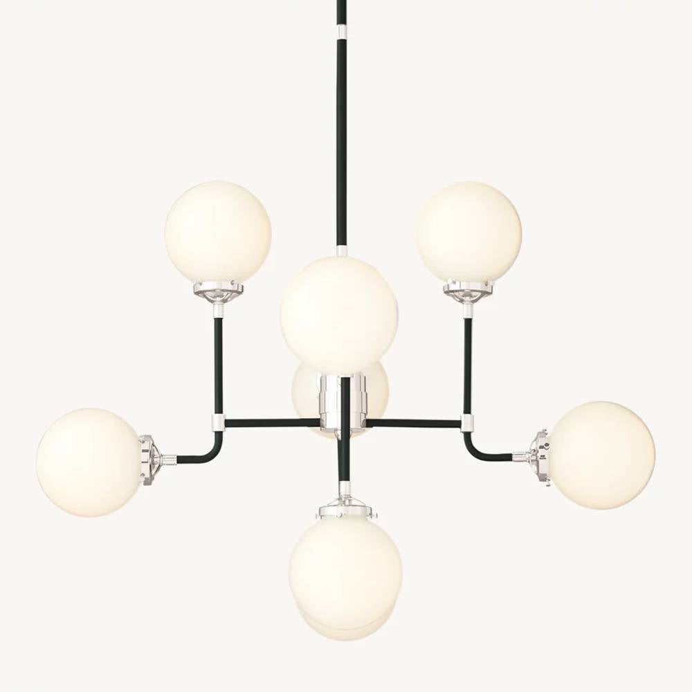 Bistro Node Globe Glass Chandelier 34"