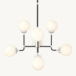 Bistro Node Globe Glass Chandelier 34"
