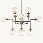 Bistro Node Globe Glass Chandelier 42"