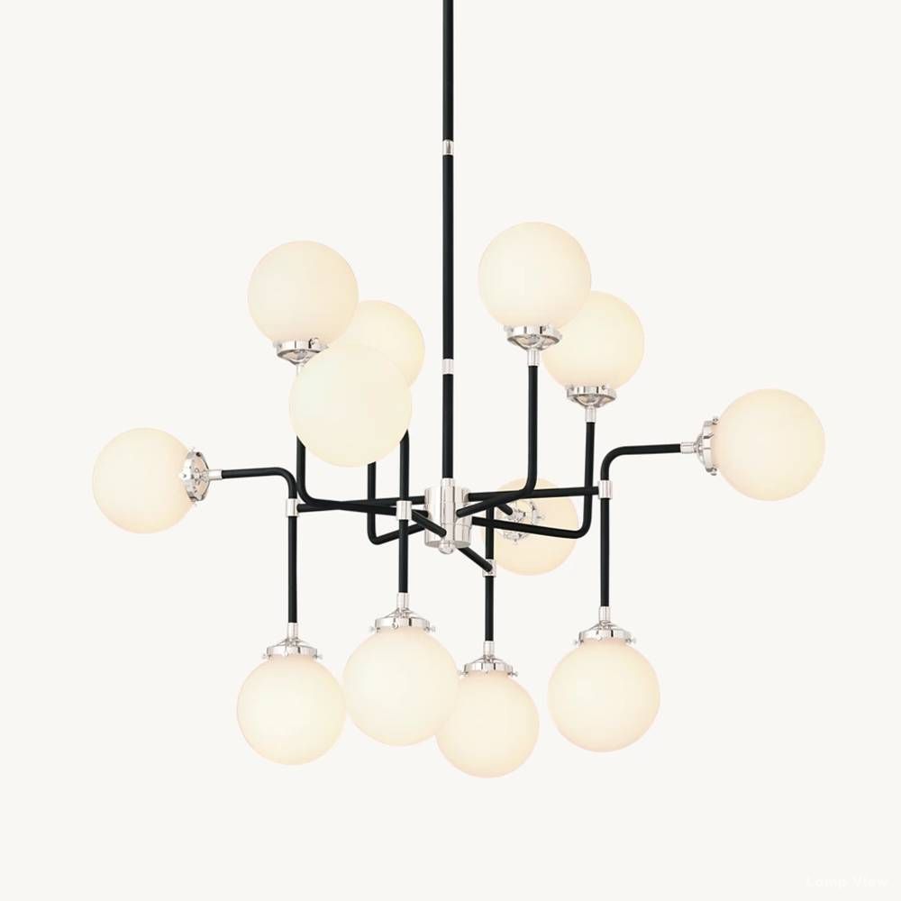 Bistro Node Globe Glass Chandelier 42"