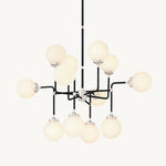 Bistro Node Globe Glass Chandelier 42"