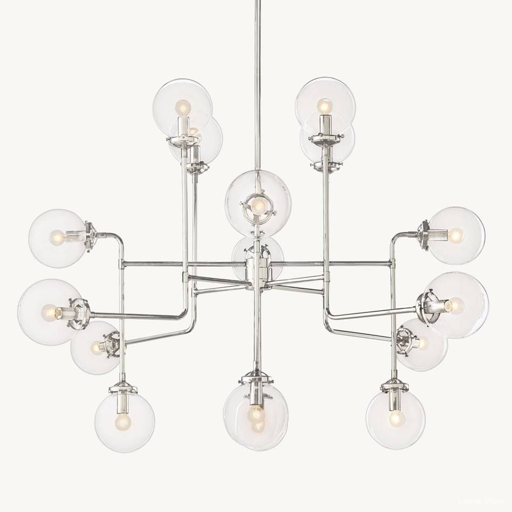 Bistro Node Globe Glass Chandelier 56"