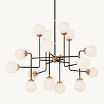 Bistro Node Globe Glass Chandelier 56"