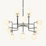 Bistro Node Globe Glass Chandelier 56"