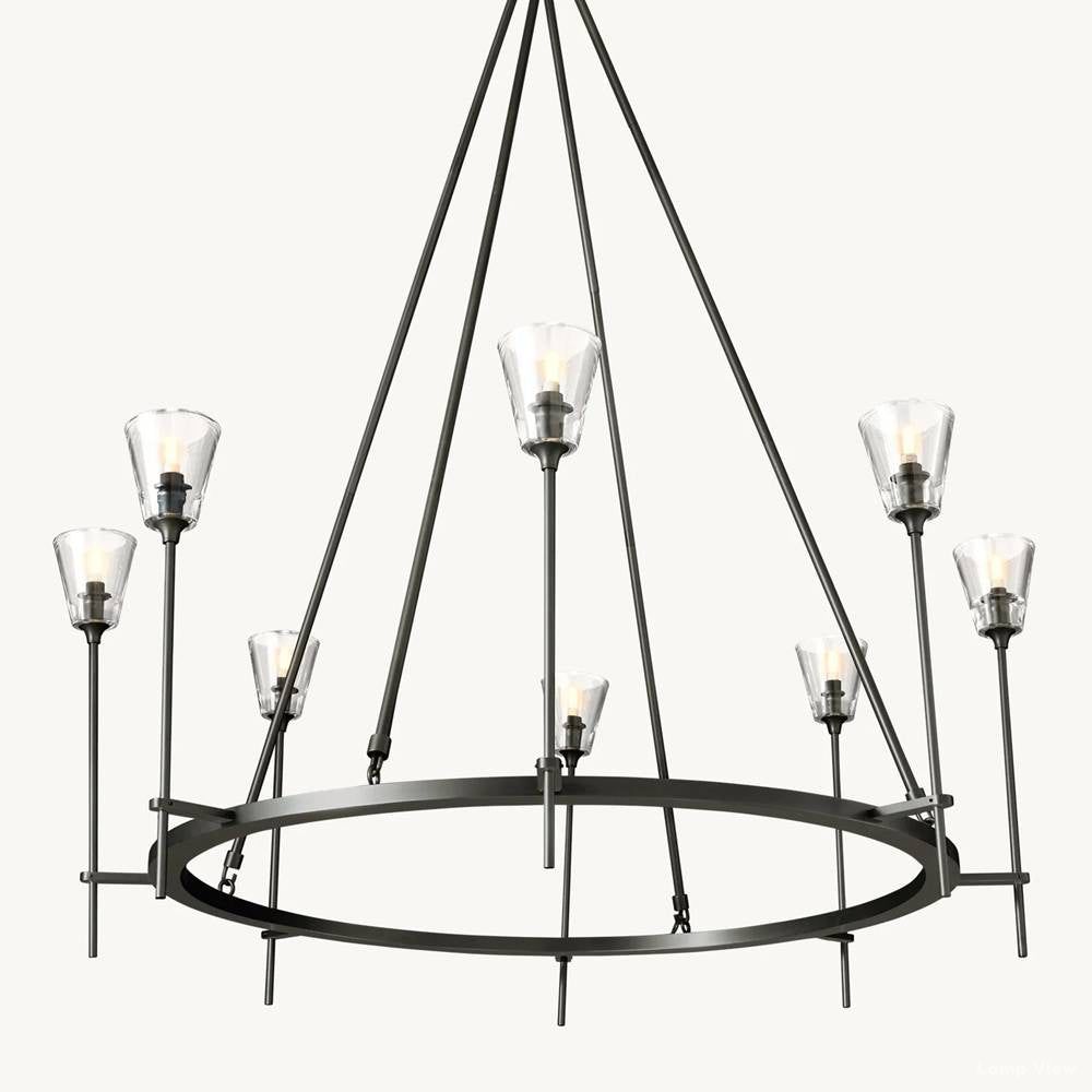 Torche Classic Glass Round Chandelier 46"
