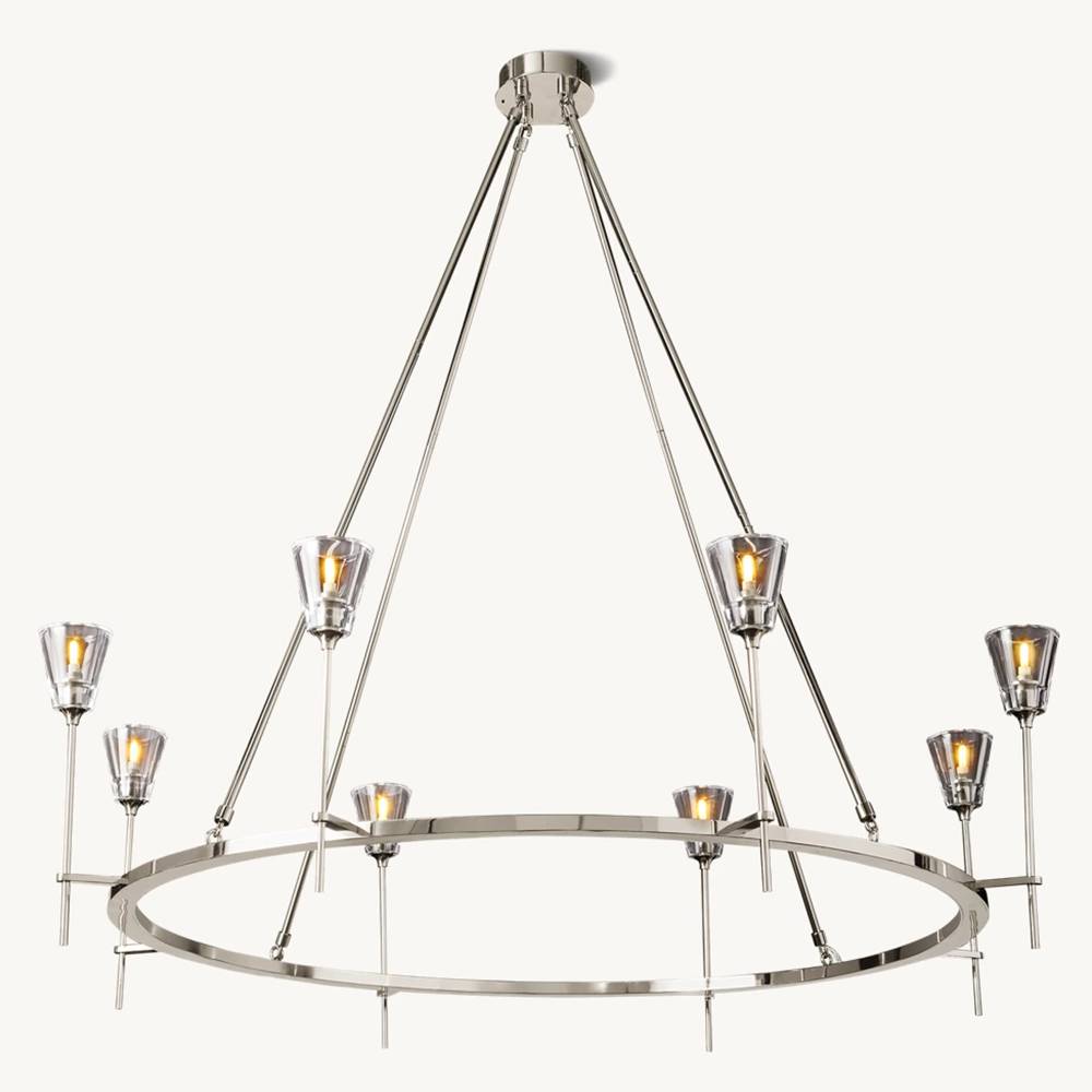 Torche Classic Glass Round Chandelier 46"