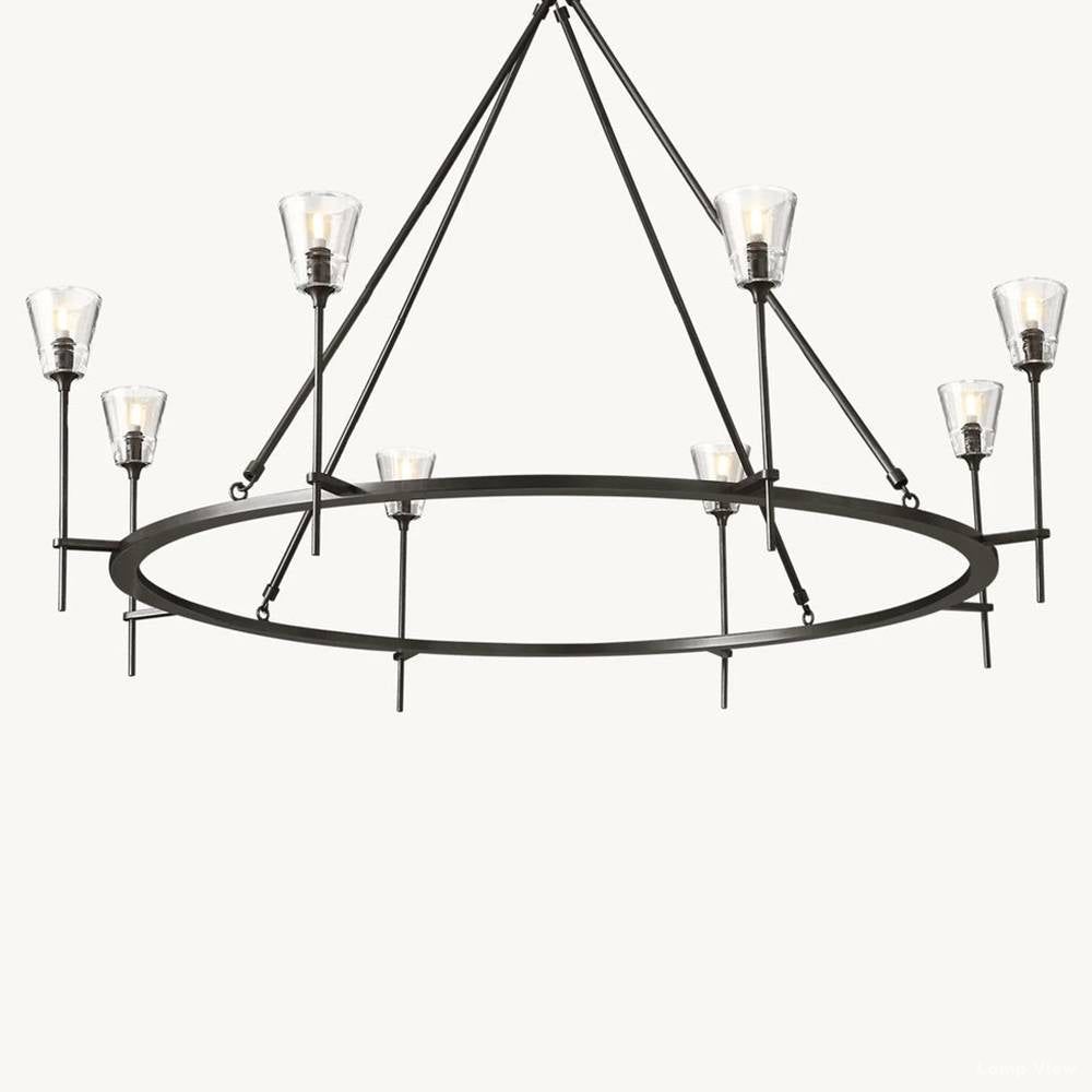 Torche Classic Glass Round Chandelier 58"