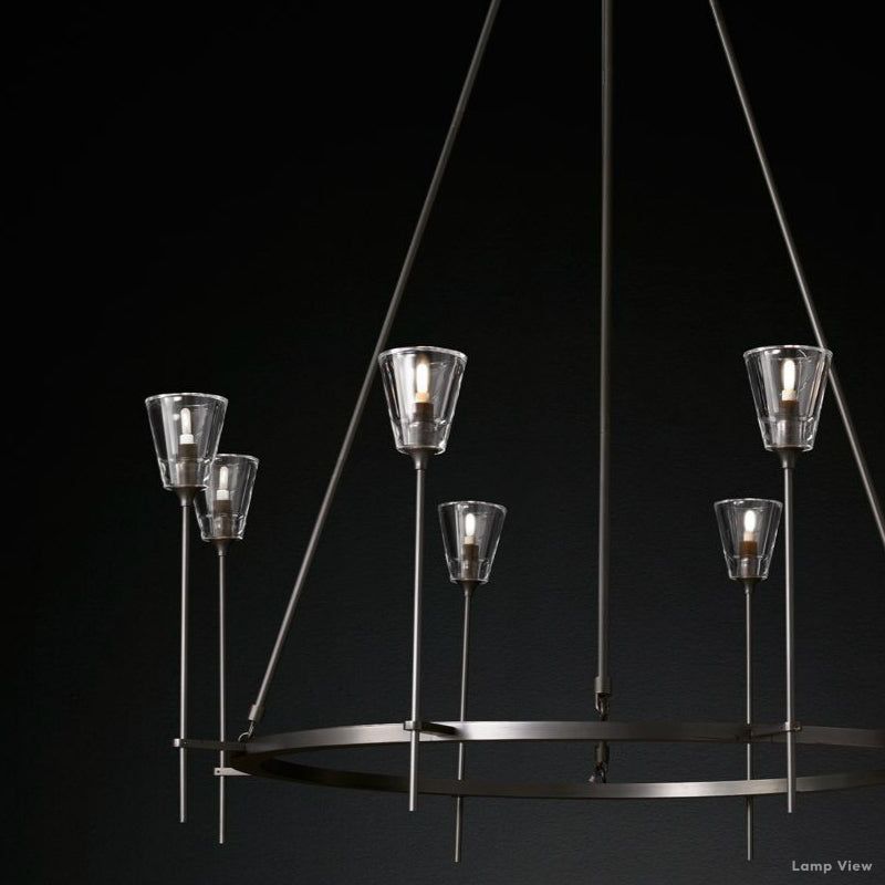 Torche Classic Glass Round Chandelier 70"
