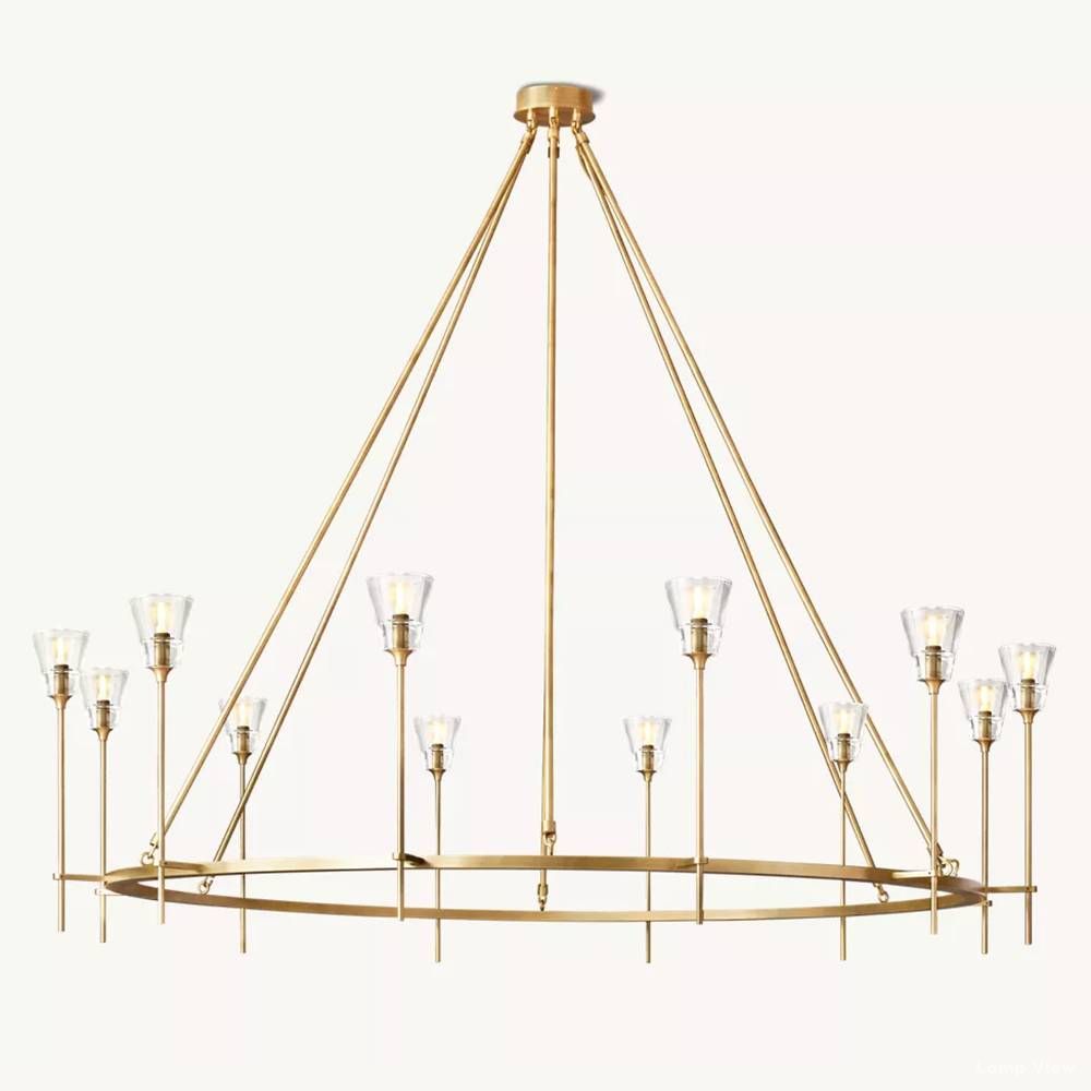 Torche Classic Glass Round Chandelier 70"