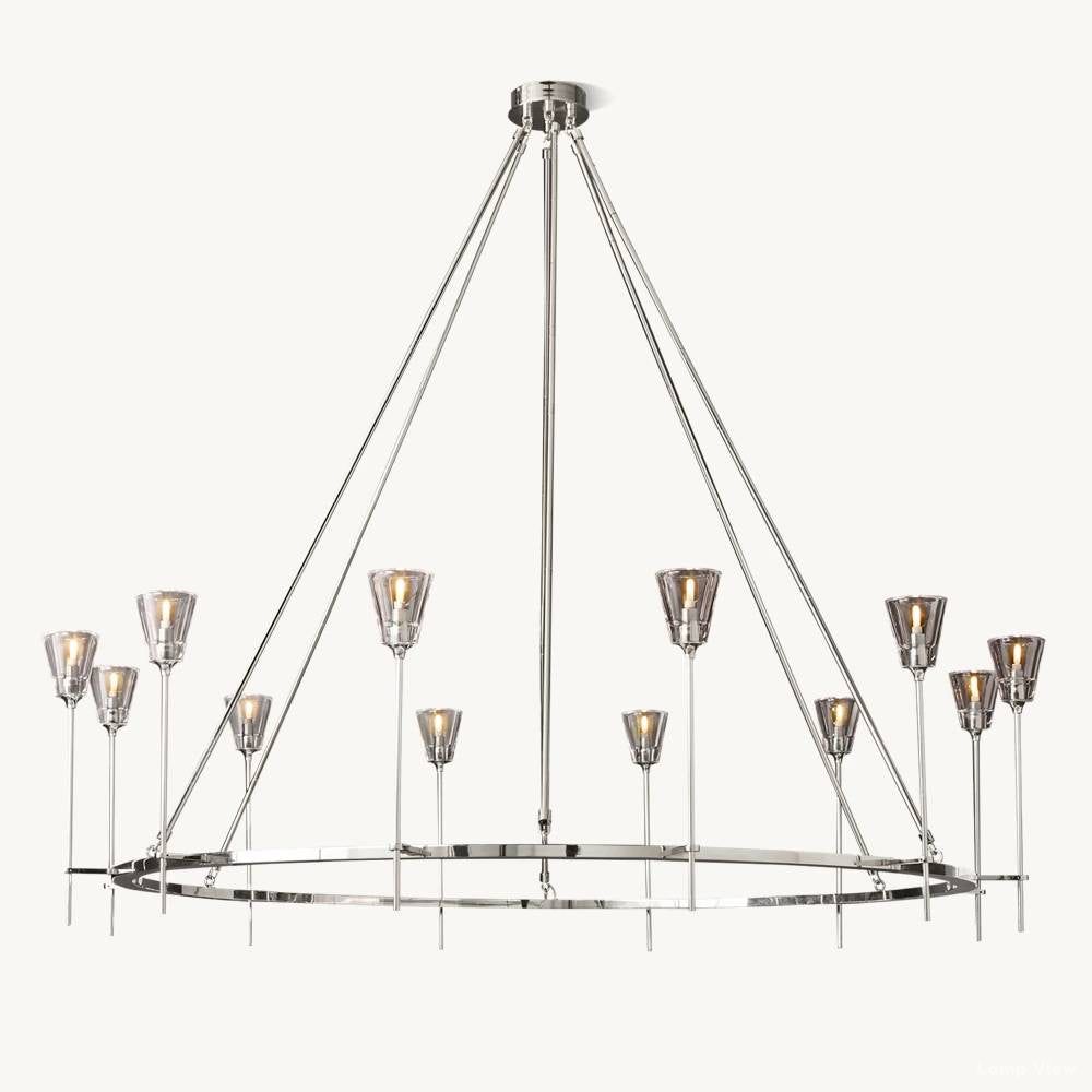 Torche Classic Glass Round Chandelier 70"