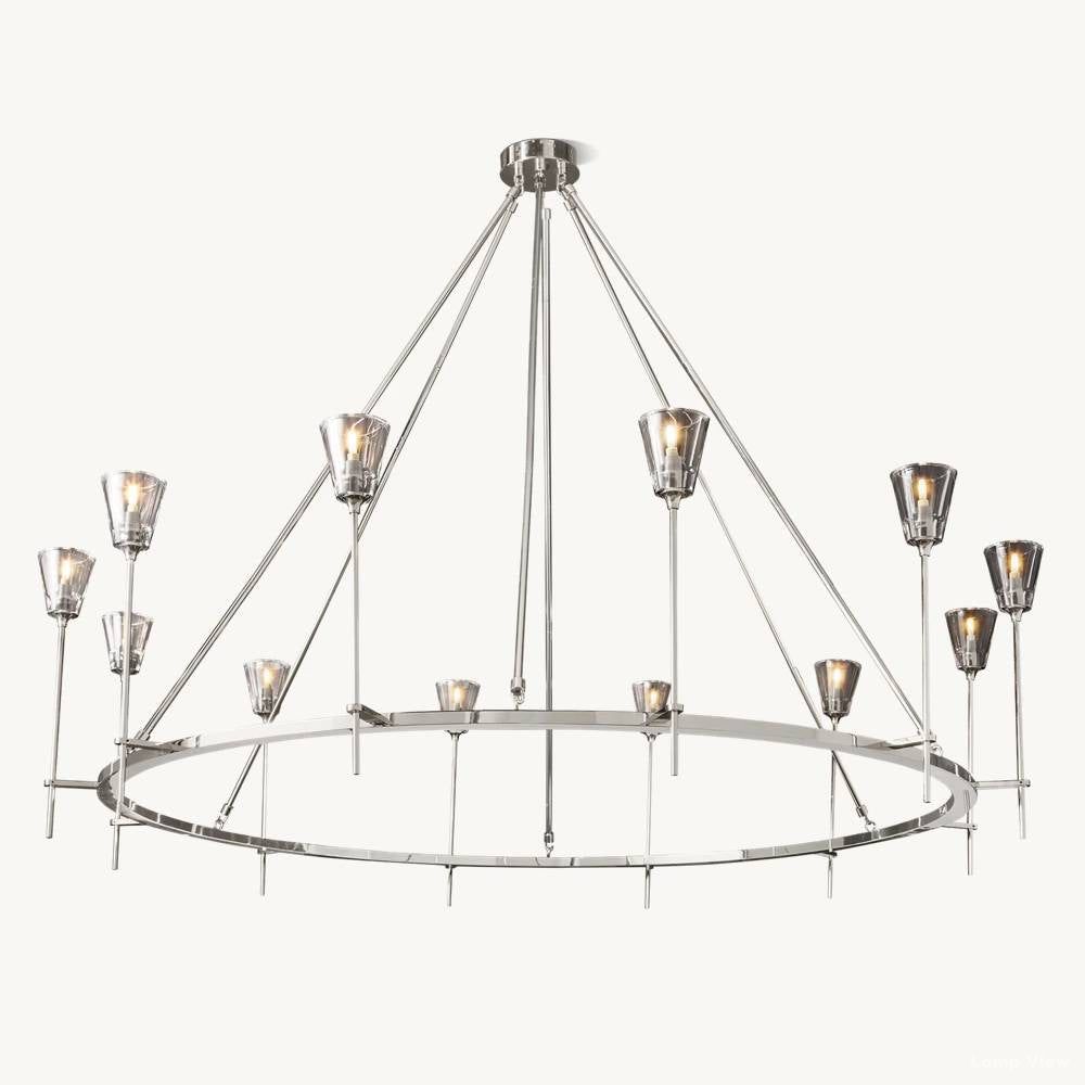 Torche Classic Glass Round Chandelier 70"