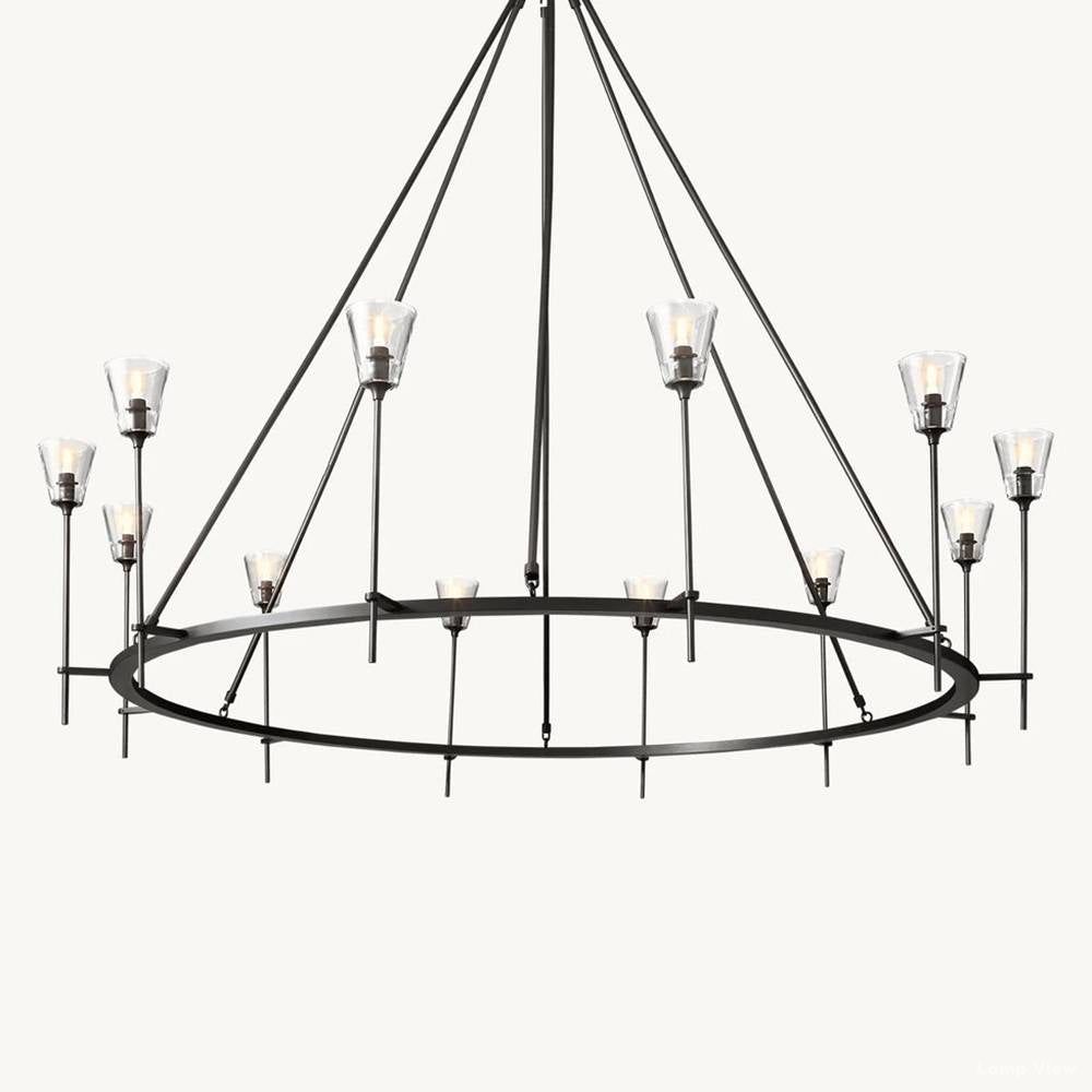 Torche Classic Glass Round Chandelier 70"