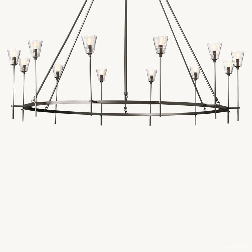 Torche Classic Glass Round Chandelier 70"