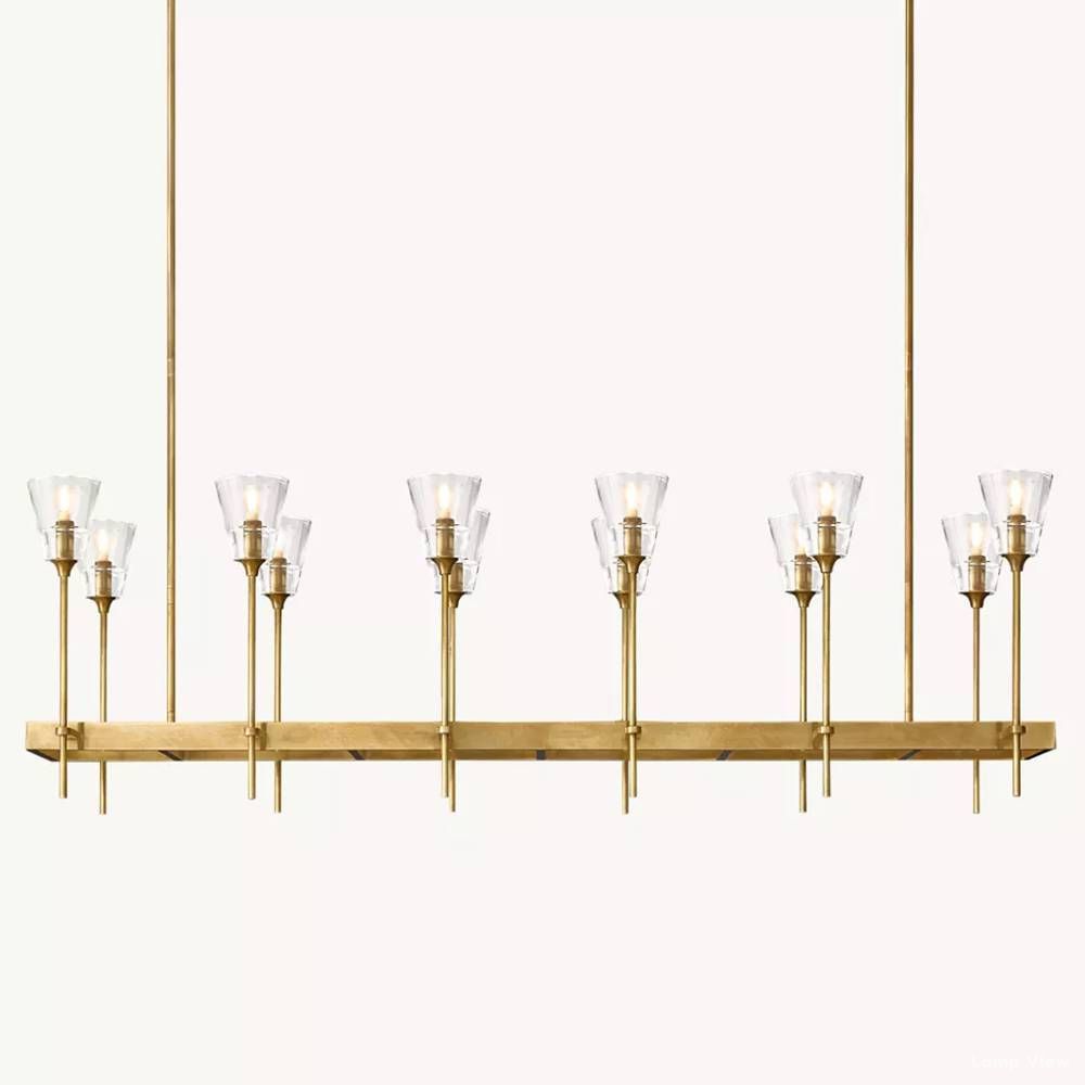 Torche Classic Glass Rectangular Chandelier 54"