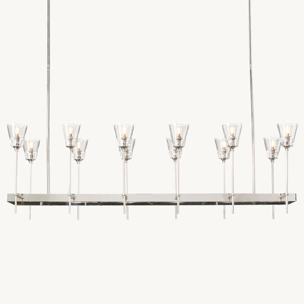 Torche Classic Glass Rectangular Chandelier 54"