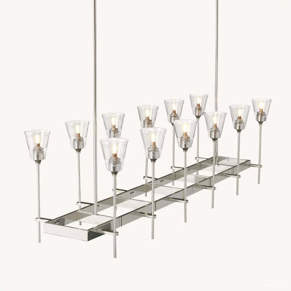 Torche Classic Glass Rectangular Chandelier 54"