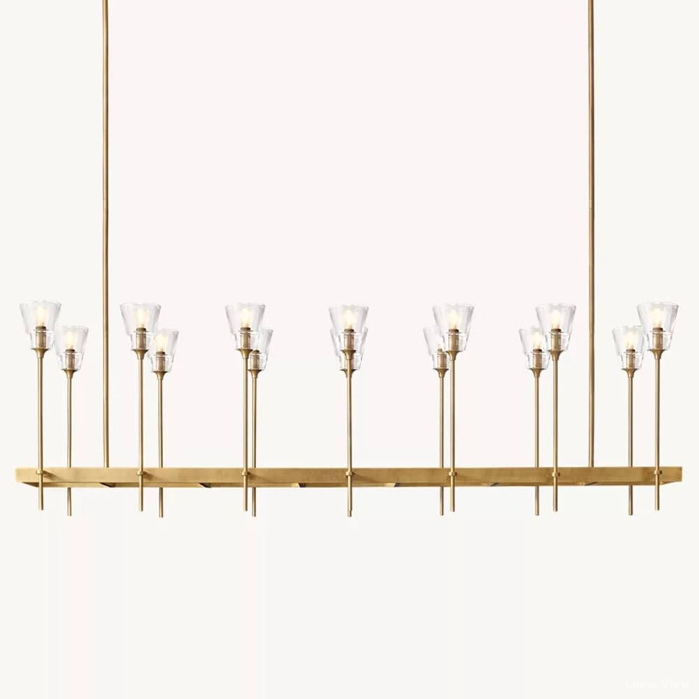 Torche Classic Glass Rectangular Chandelier 67"