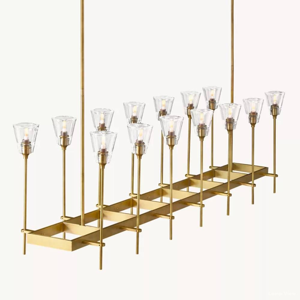 Torche Classic Glass Rectangular Chandelier 67"