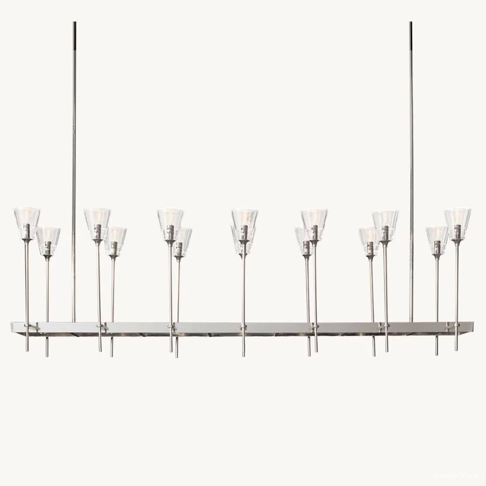 Torche Classic Glass Rectangular Chandelier 67"