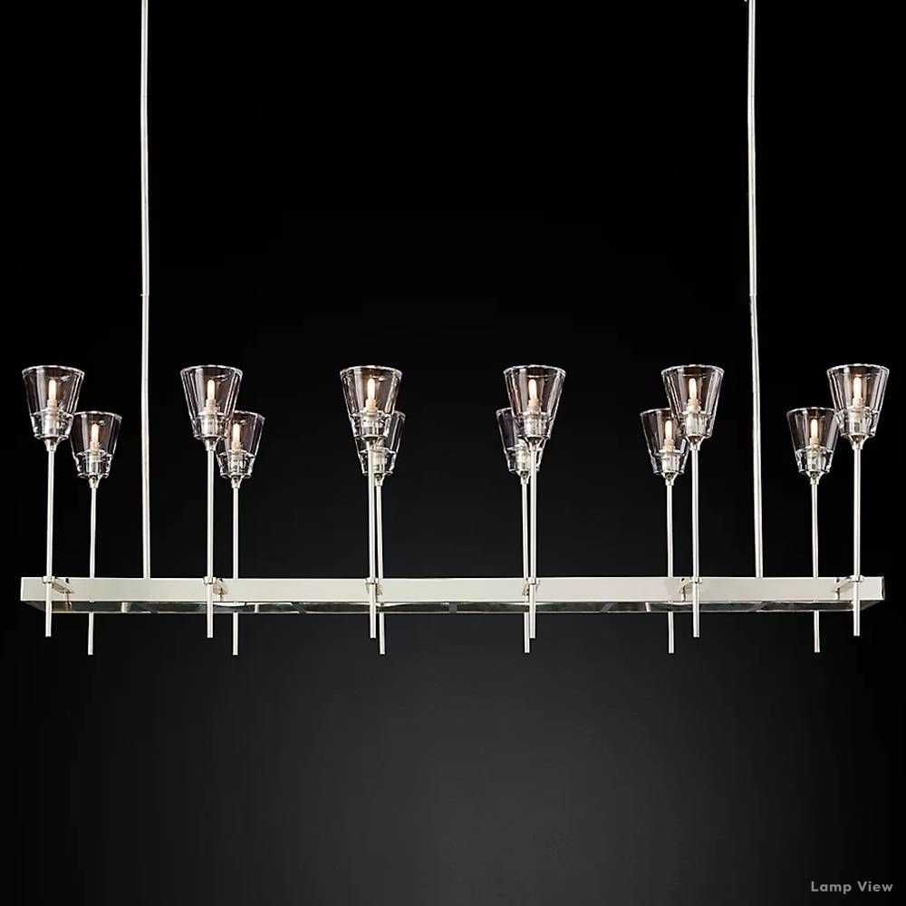 Torche Classic Glass Rectangular Chandelier 54"