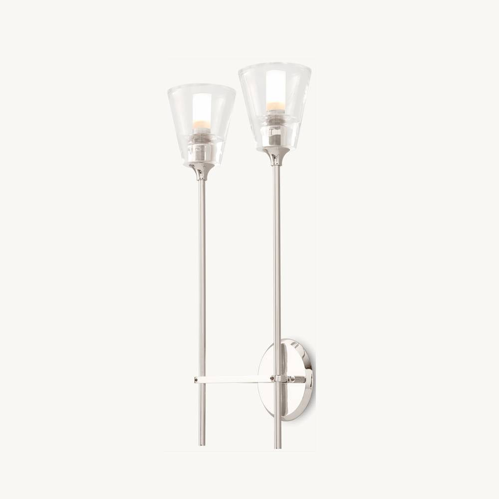 Torche Classic Glass Double Wall Sconce