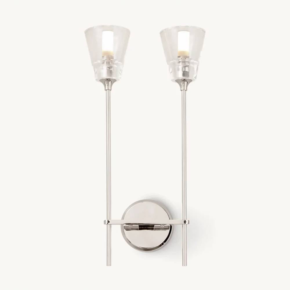 Torche Classic Glass Double Wall Sconce