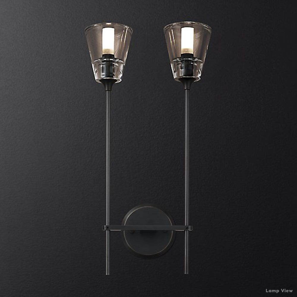 Torche Classic Glass Double Wall Sconce