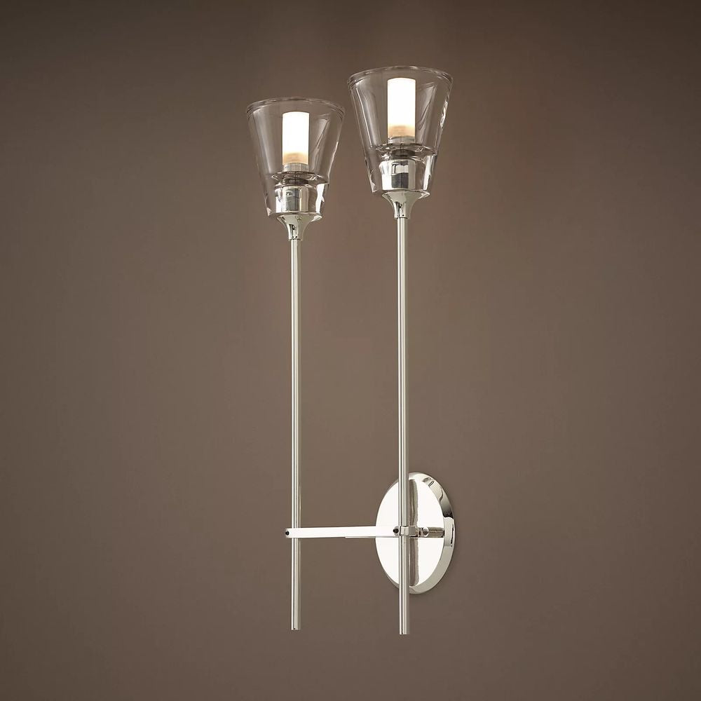 Torche Classic Glass Double Wall Sconce