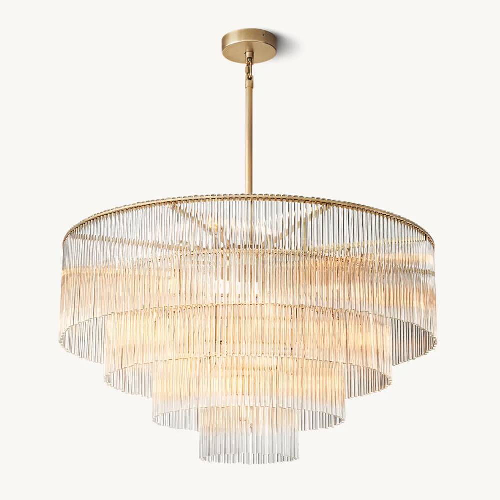 Amadeo Slender Crystal Round Chandelier 40"