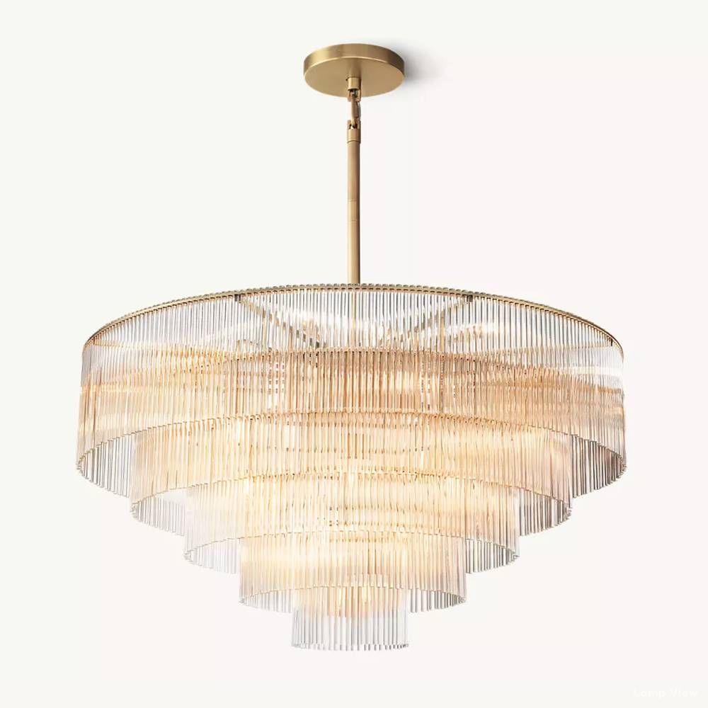 Amadeo Slender Crystal Round Chandelier 50"